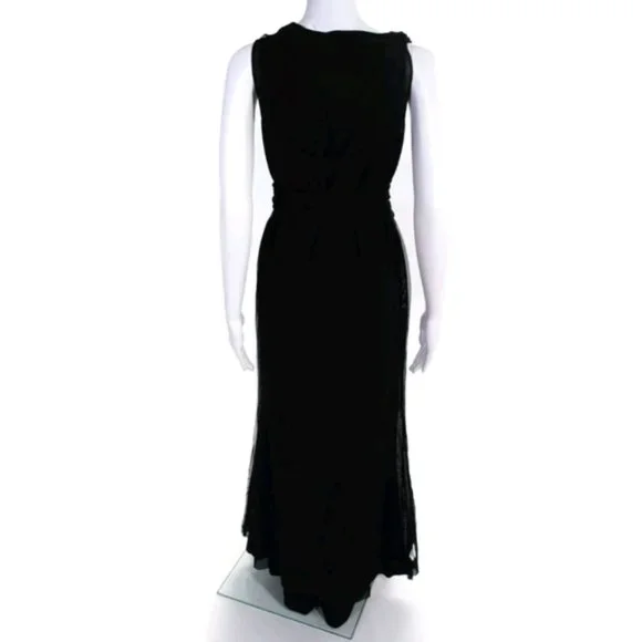 VERA WANG LAVENDER LABEL GOWN BLACK DRAPE DRESS 6 - Picture 3 of 6